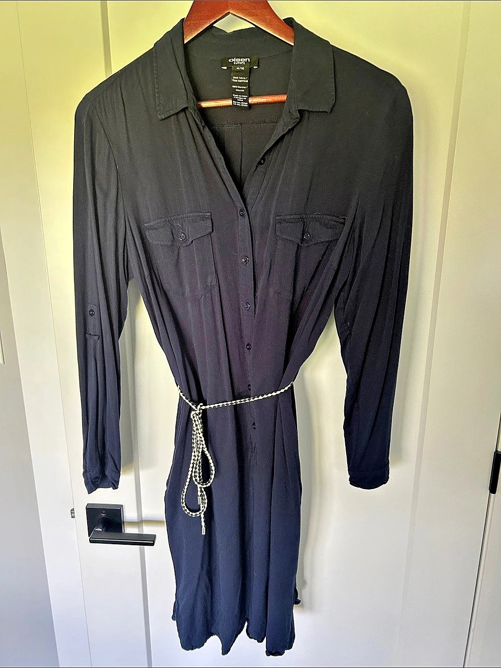 Olsen Blue Shirt Dress Size Medium